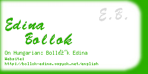 edina bollok business card